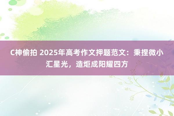 C神偷拍 2025年高考作文押题范文：秉捏微小汇星光，造炬成阳耀四方