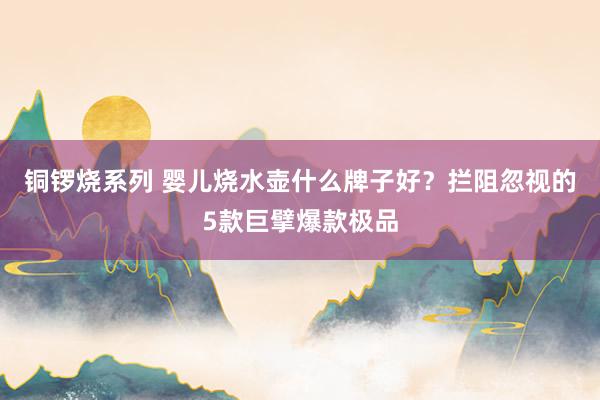 铜锣烧系列 婴儿烧水壶什么牌子好？拦阻忽视的5款巨擘爆款极品