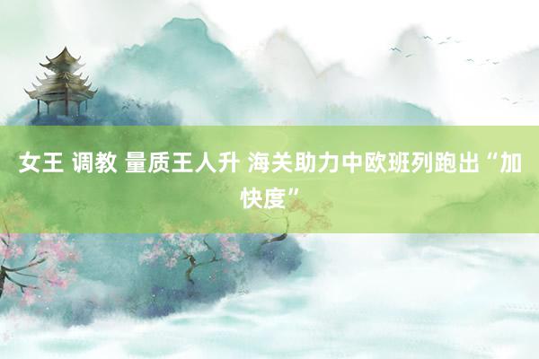 女王 调教 量质王人升 海关助力中欧班列跑出“加快度”