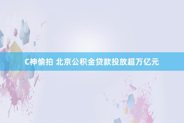 C神偷拍 北京公积金贷款投放超万亿元