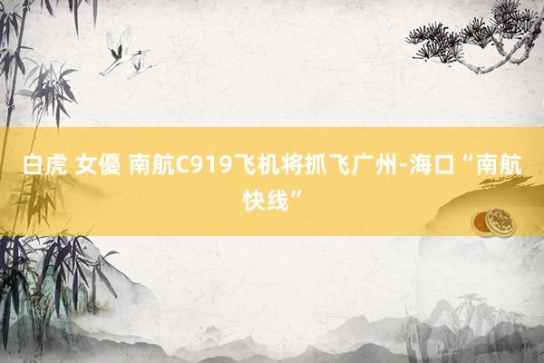 白虎 女優 南航C919飞机将抓飞广州-海口“南航快线”