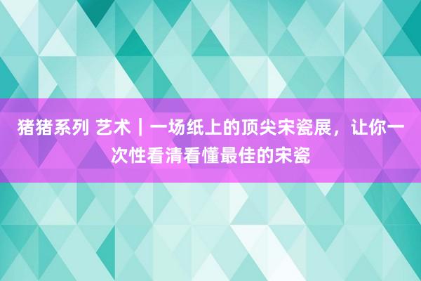 猪猪系列 艺术｜一场纸上的顶尖宋瓷展，让你一次性看清看懂最佳的宋瓷