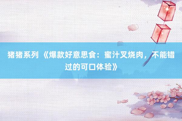 猪猪系列 《爆款好意思食：蜜汁叉烧肉，不能错过的可口体验》