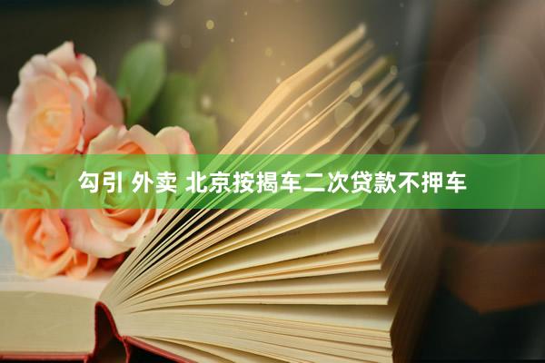 勾引 外卖 北京按揭车二次贷款不押车