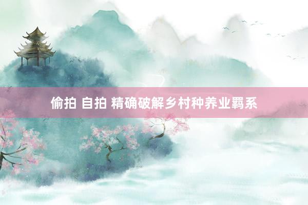 偷拍 自拍 精确破解乡村种养业羁系