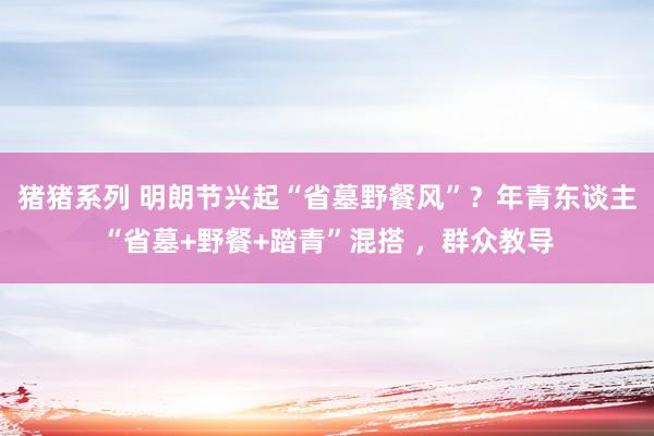 猪猪系列 明朗节兴起“省墓野餐风”？年青东谈主“省墓+野餐+踏青”混搭 ，群众教导